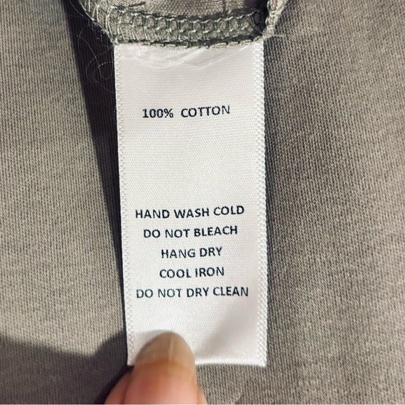 Mod Ref Khaki Green Long T-Shirt Dress with waist tie Size Small - Picture 7 of 7